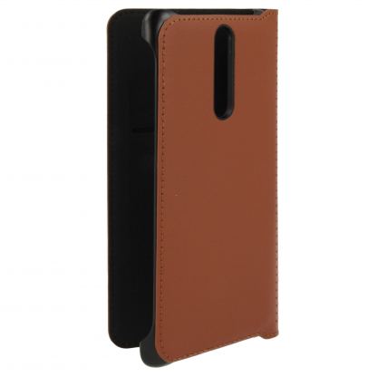 Nokia Leather Flip Cover CP-801 - оригинален кожен калъф с отделение за кр. карта за Nokia 8 (кафяв) 2