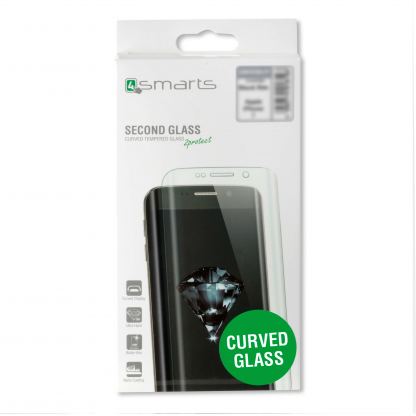 4smarts Second Glass Curved Case Friendly 2.5D - калено стъклено защитно покритие с извити ръбове за целия дисплея на Samsung Galaxy S8 Active (черен-прозрачен) 3