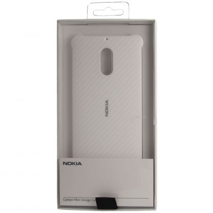 Nokia Carbon Fibre Design Case CC-802 - поликарбонатов кейс за Nokia 6 (бял) 2