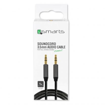 4smarts 3.5mm Stereo Audio Cable SoundCord - качествен 3.5мм. към 3.5мм. аудио кабел 100 см. (два мъжки жака) (черен) 3