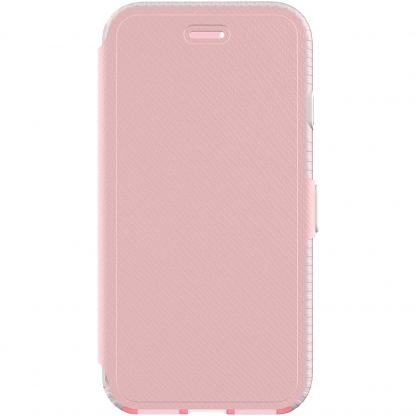 Tech 21 Evo Wallet Case - кожен флип калъф с отделящ се силиконов кейс с висока защита за iPhone SE 2020, iPhone 7, iPhone 8 (розов) 6