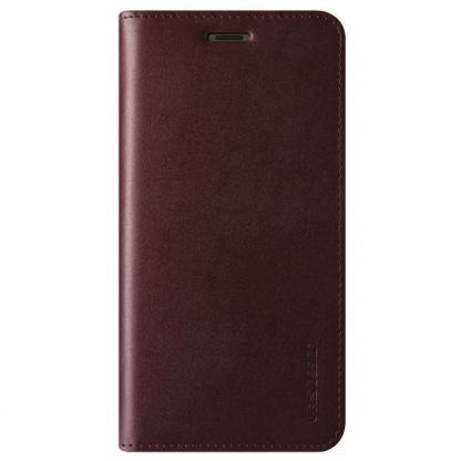 Verus Genuine Leather Diary Case - кожен калъф (естествена кожа), тип портфейл за iPhone XS, iPhone X (бордо) 3