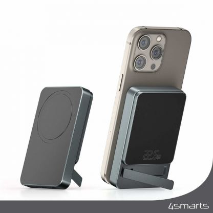Преносима външна батерия с 2xUSB-C порта и безжично зареждане с MagSafe - 4smarts OneStyle MagSafe PowerBank 5000 mAh (черен) 3