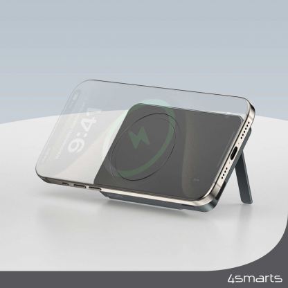 Преносима външна батерия с 2xUSB-C порта и безжично зареждане с MagSafe - 4smarts OneStyle MagSafe PowerBank 5000 mAh (кевлар) 5