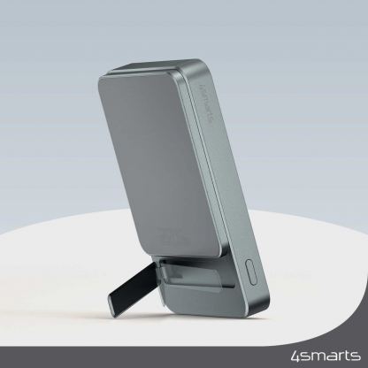 Преносима външна батерия с 2xUSB-C порта и безжично зареждане с MagSafe - 4smarts OneStyle MagSafe PowerBank 5000 mAh (сив) 6