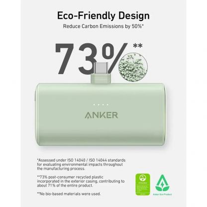 Външна батерия с USB-C конектор - Anker Nano Powerbank With USB-C Connector 5000mAh 22.5W (черен) 5