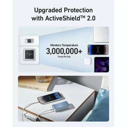 Външна батерия с 2xUSB-A и 1xUSB-C изходи с технология за бързо зареждане - Anker 533 PowerCore Power Bank 30W 10000 mAh (черен) 6