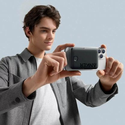 Външна батерия с USB-C порт и безжично зареждане с MagSafe (черен)  - Anker 322 Magnetic Battery MagGo, 5000 mAh 7