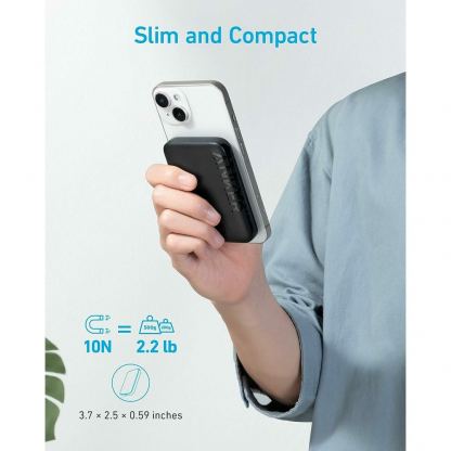 Външна батерия с USB-C порт и безжично зареждане с MagSafe (черен)  - Anker 321 Magnetic Battery MagGo, 5000 mAh 6