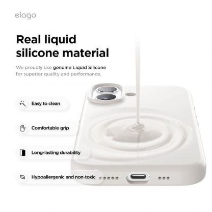 Силиконов (TPU) калъф с MagSafe за iPhone 17 - Elago Magnetic Soft Silicone Case (бял) 6