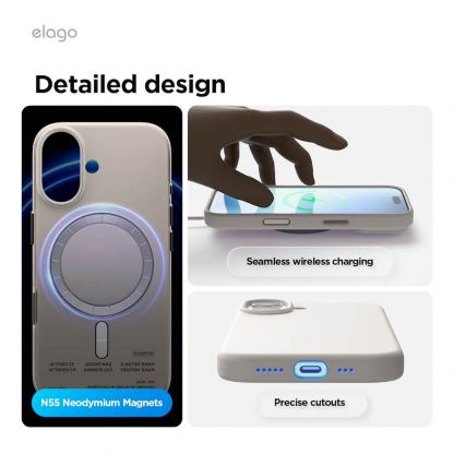 Силиконов (TPU) калъф с MagSafe за iPhone 17 - Elago Magnetic Soft Silicone Case (бял) 8