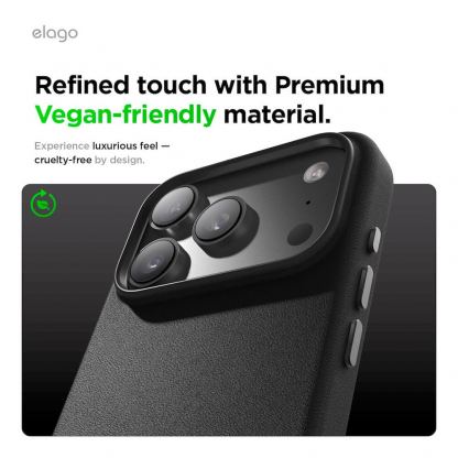 Кожен кейс с MagSafe за iPhone 17 Pro - Elago Magnetic Leather Case (черен) 3