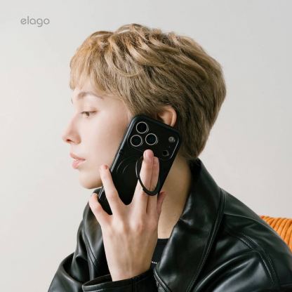 Хибриден удароустойчив кейс с MagSafe за iPhone 17 Pro - Elago MagSafe Armor Ring Stand Case (черен) 6