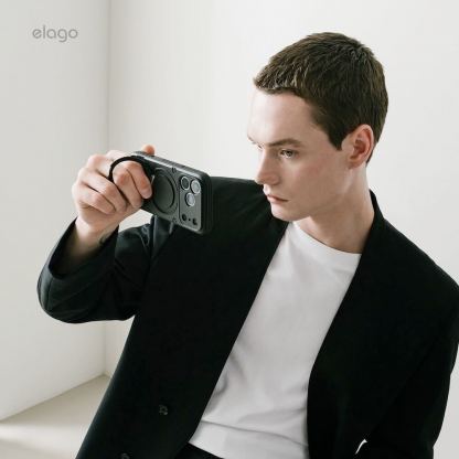 Хибриден удароустойчив кейс с MagSafe за iPhone 17 Pro - Elago MagSafe Armor Ring Stand Case (черен) 7