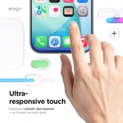 Kалено стъклено защитно покритие за дисплея на iPhone 17 Pro - Elago Tempered Glass Protector 1 Pack (черен-прозрачен) 7