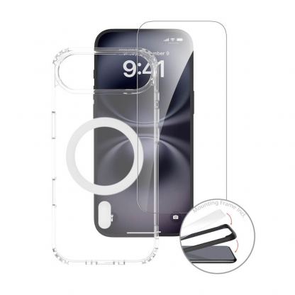 Хибриден удароустойчив кейс с MagSafe и стъклено защитно покритие за дисплея на iPhone 17 Air - 4smarts 360° Premium Protection Set (прозрачен) 2