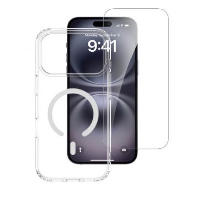 Хибриден удароустойчив кейс с MagSafe и стъклено защитно покритие за дисплея на iPhone 17 Pro Max - 4smarts 360° Premium Protection Set (прозрачен) 3