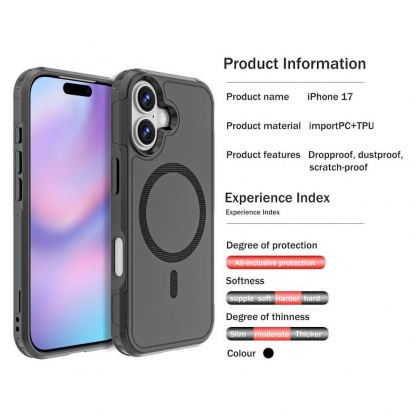 Хибриден удароустойчив кейс с MagSafe за iPhone 17 Air - 4smarts Defend MagSafe Case (черен) 8