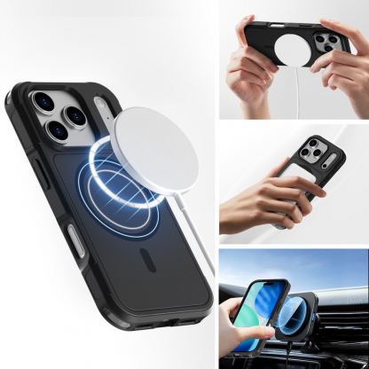 Хибриден удароустойчив кейс с MagSafe за iPhone 17 Pro - 4smarts Defend MagSafe Case (черен) 3