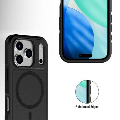 Хибриден удароустойчив кейс с MagSafe за iPhone 17 Pro - 4smarts Defend MagSafe Case (черен) 5