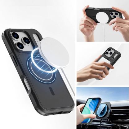 Хибриден удароустойчив кейс с MagSafe за iPhone 17 Pro Max - 4smarts Defend MagSafe Case (черен) 3