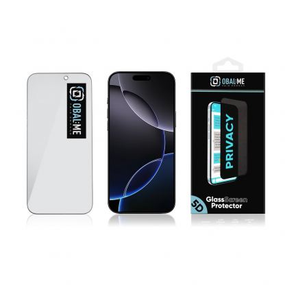 Калено стъклено защитно покритие с определен ъгъл на виждане за дисплея на iPhone 17 Pro Max - OBALME Privacy 5D Tempered Glass Screen Protector (черен-прозрачен) 4