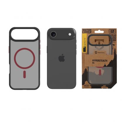 Хибриден удароустойчив кейс с MagSafe за iPhone 17 Air - Tactical MagForce Hyperstealth 2.0 Cover (черен-червен) 3