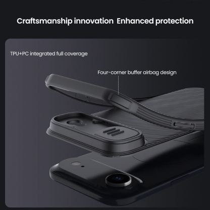 Хибриден удароустойчив кейс за iPhone 17 Air - Nillkin CamShield Pro Hard Case (черен) 5