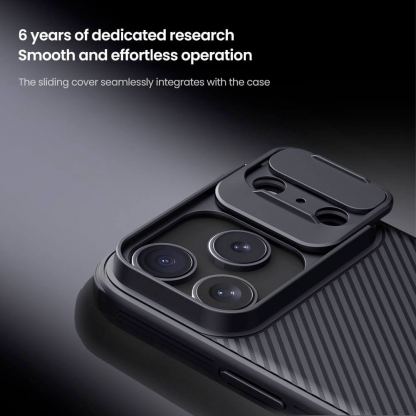 Хибриден удароустойчив кейс за iPhone 17 Pro - Nillkin CamShield Pro Hard Case (черен) 3