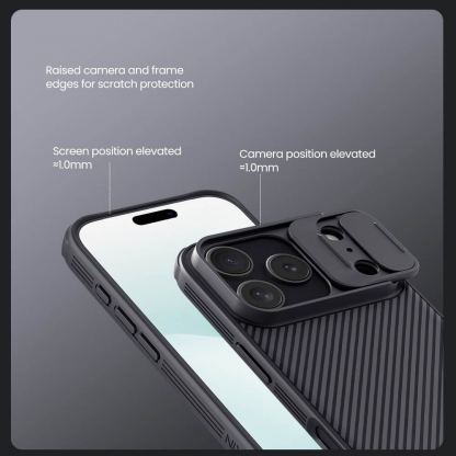 Хибриден удароустойчив кейс за iPhone 17 Pro - Nillkin CamShield Pro Hard Case (черен) 4
