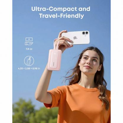 Външна батерия с вградени USB-C кабели и USB-C, USB-A портове и технология за бързо зареждане - Anker Zolo Power Bank 35W 10000 mAh (черен) 2