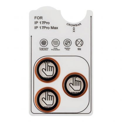 Предпазни стъклени лещи за камерата на iPhone 17 Pro, iPhone 17 Pro Max - OBALME Tempered Glass Camera Lens Protector (оранжев) 3