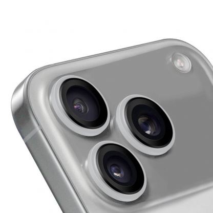 Предпазни стъклени лещи за камерата на iPhone 17 Pro, iPhone 17 Pro Max - OBALME Tempered Glass Camera Lens Protector (сребрист) 2