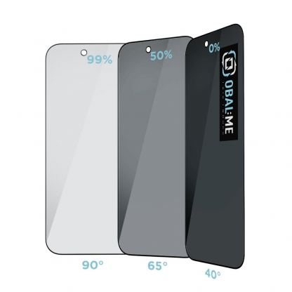 Калено стъклено защитно покритие с определен ъгъл на виждане за дисплея на iPhone 17 Air - OBALME Privacy 5D Tempered Glass Screen Protector (черен-прозрачен) 2