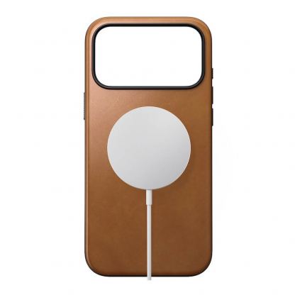 Кожен (естествена кожа) кейс с MagSafe за iPhone 17 Pro Max - Nomad Modern Leather MagSafe Case (светлокафяв) 4