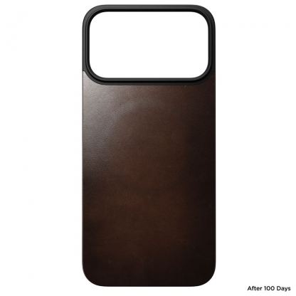 Магнитен кожен (естествена кожа) гръб с MagSafe за iPhone 17 Pro Max - Nomad Magnetic Horween Leather Back (кафяв) 3