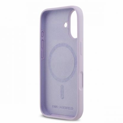 Дизайнерски силиконов кейс с MagSafe за iPhone 17 - Karl Lagerfeld Liquid Silicone Karl and Choupette MagSafe Case (лилав) 5