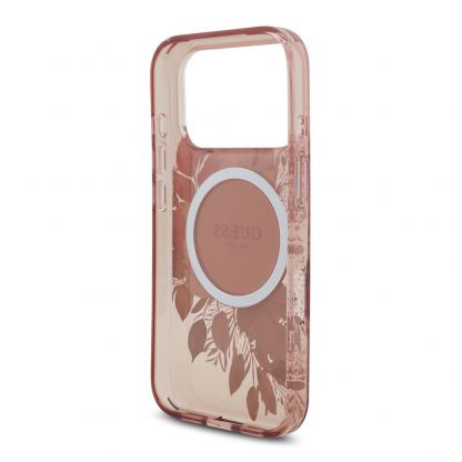 Хибриден удароустойчив кейс с MagSafe и връзка за ръка за iPhone 17 Pro - Guess IML Flowers Pearl MagSafe Case (розов) 6