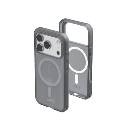 Удароустойчив хибриден кейс за iPhone 17 Pro - Urban Armor Gear Dot MagSafe Case (прозрачен-сив) 3
