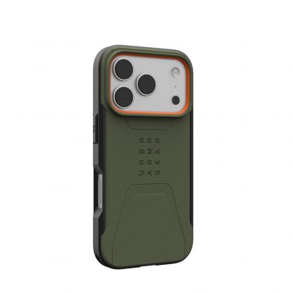 Удароустойчив хибриден кейс с MagSafe за iPhone 17 Pro - Urban Armor Gear Civilian MagSafe Case (зелен-оранжев) 6