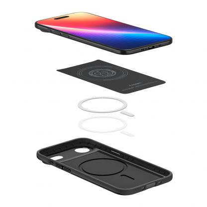 Качествен тънък матиран кейс с MagSafe за iPhone 17 Air - Spigen Thin Fit MagSafe Case (черен) 8