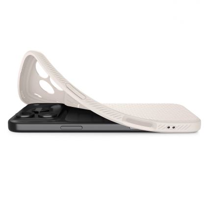 Удароустойчив силиконов (TPU) калъф за iPhone 17 Pro - Spigen Liquid Air Case (бежов) 8