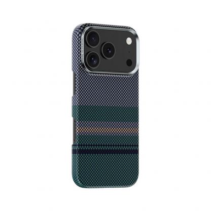 Кевларен кейс с MagSafe за iPhone 17 Pro - Benks Armor Air Aurora Kevlar Case 600D (черен-зелен) 2