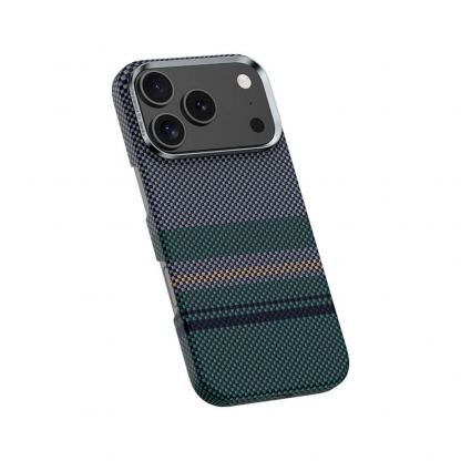 Кевларен кейс с MagSafe за iPhone 17 Pro - Benks Armor Air Aurora Kevlar Case 600D (черен-зелен) 3