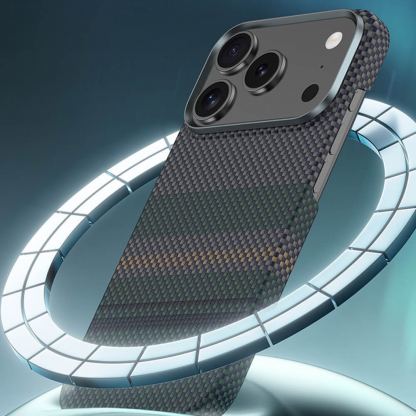 Кевларен кейс с MagSafe за iPhone 17 Pro Max - Benks Armor Air Aurora Kevlar Case 600D (черен-зелен) 9