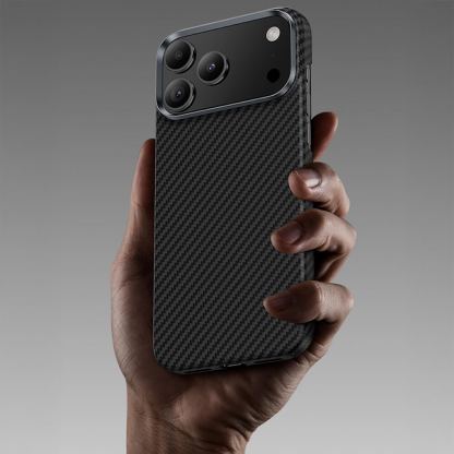 Кевларен кейс с MagSafe за iPhone 17 Pro - Benks Armor Air Kevlar Metal Frame Case 600D (черен) 10
