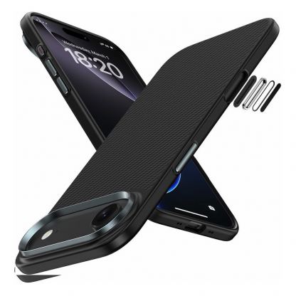 Удароустойчив кевларен кейс с MagSafe за iPhone 17 Air - Benks Magnetic Armor Pro Kevlar Case Metal Frame Camera Control Case 600D (черен) 2