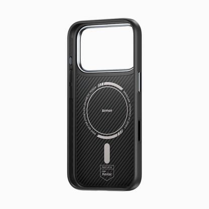 Удароустойчив кевларен кейс с MagSafe за iPhone 17 Pro - Benks Magnetic Armor Pro Kevlar Case Metal Frame Camera Control Case 600D (черен) 4