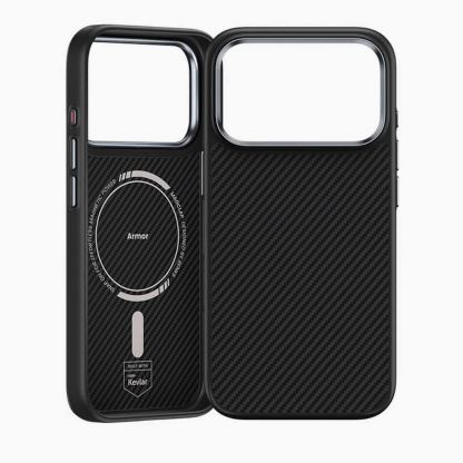 Удароустойчив кевларен кейс с MagSafe за iPhone 17 Pro Max - Benks Magnetic Armor Pro Kevlar Case Metal Frame Camera Control Case 600D (черен) 3