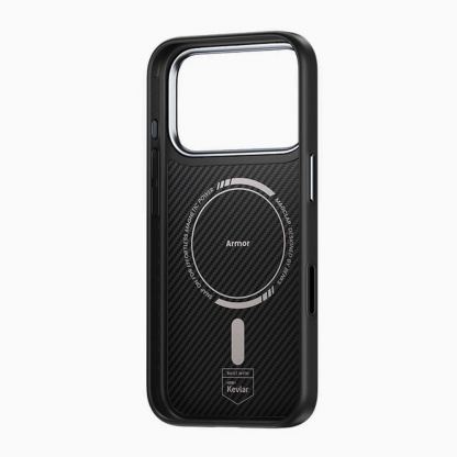 Удароустойчив кевларен кейс с MagSafe за iPhone 17 Pro Max - Benks Magnetic Armor Pro Kevlar Case Metal Frame Camera Control Case 600D (черен) 4